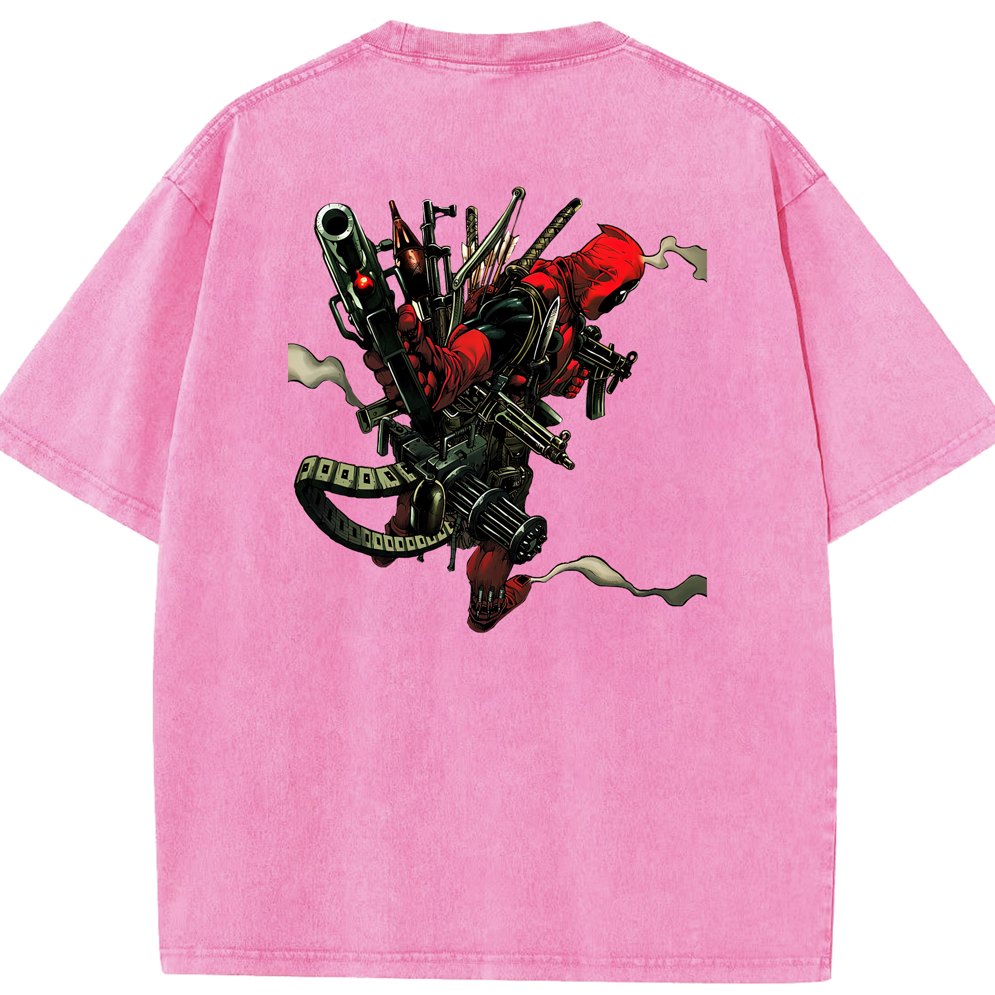 （画像用） Deadpool デッドプール 綿100% ヴィンテージ風 半袖Tシャツ（背面プリント）